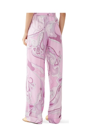 Pucci Orkide Desenli Ipek Twill Pantolon Pembe