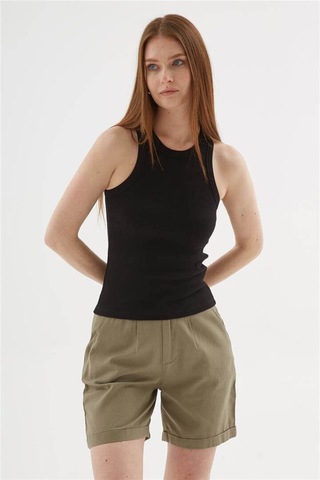 Halter Yaka Atlet Siyah Çok Renkli