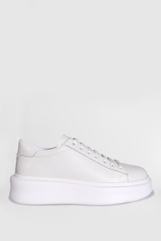 Lufian Erkek Gage Deri Sneaker Ayakkabı 112230205 Beyaz Beyaz