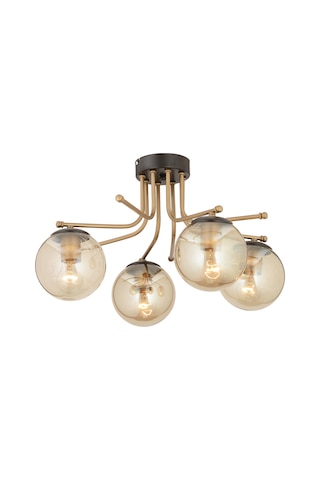 Edin 4Lü Siyah Eskitme Bal Camlı Modern Genç Odası Yatak Odası Salon Avize