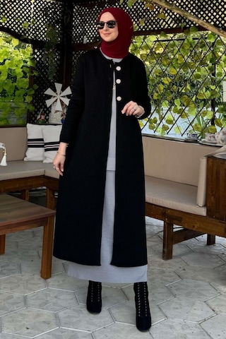 Rabia Şamlı Sinem Çelik Örme Triko Hırka Siyah Normal