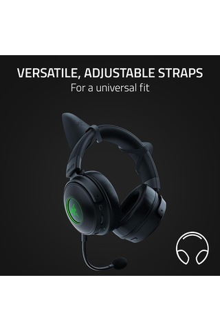 Lexroo Kitty Ears V2 - Evrensel Fit Clip-on Kitty Ears Kulaklıklar İçin Siyah