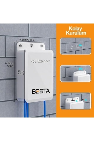 4 Port Outdoor Poe Extender 1 Giriş 3 Çıkış, Ieee 802.3af/at Mini 4 Kanal Poe Tekrarlayıcı Ip66 Su Geçirmez