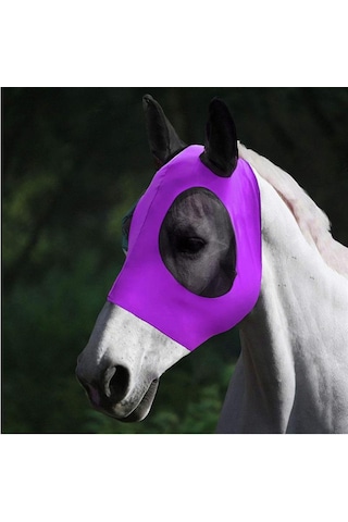 Mavi 1 Adet At Maskesi Sivrisinek Sineği Nefes Streç Dayanıklı Elastik Binicilik Malzemeleri Sürüş Donanımları