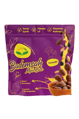 Trend Food Glutensiz, Şekersiz Hurma Suyu Bademli Tereyağlı Doğal Kurabiye 75 G Atıştırmalık