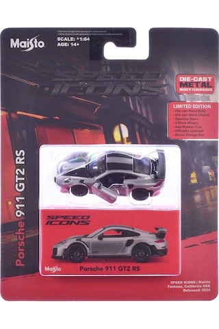 Maisto 1:64 Speed Icons - Porsche 911 Gt2 Rs Metalik Gri Çok Renkli