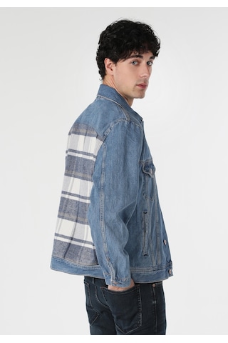 Colin's Colins Oversize Fit Düğmeli Astarsız Erkek Mavi Ceket Cl1060828 Q1.v1  Dn42254