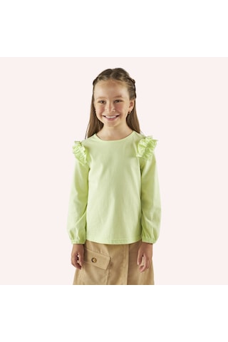 Panço Kız Çocuk Uzun Kollu T-shirt 2421gk05035-4622 001