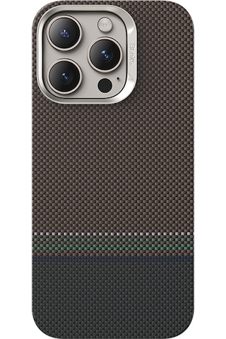 Apple Uyumlu iPhone 15 Pro Max Kılıf Armorair Kevlar Magsafe Şarj Özellik Karbon Fiber Benks Prestige Kapak Gold