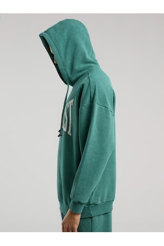 Everlast Authentic Boxing Oversize Koyu Yeşil Erkek Kapüşonlu Sweatshirt Koyu Yeşil