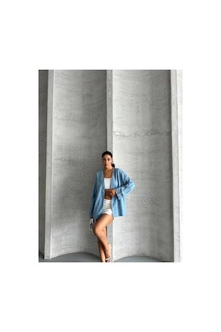 Zdnjeans Açık Mavi Salaş Tensel Kimono Ceket