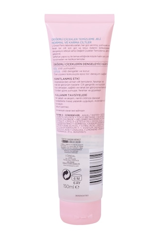 L'Oreal Paris Değerli Çiçekler Normal ve Karma Ciltler için Temizleme Jeli 150 ML