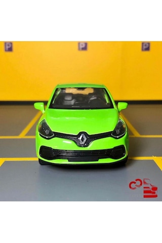 Renault Clio Rs 1/36 Ölçek Çek Bırak Diecast Yeşil Metal Model Araba Oyuncak