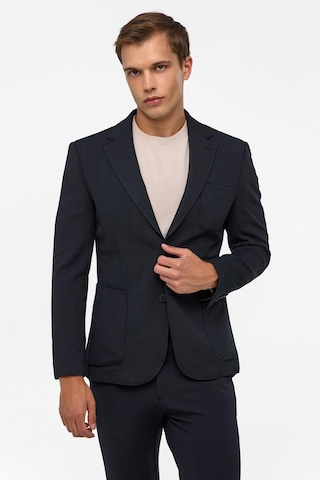Süvari Siyah Slim Fit Düz 6 Drop Spor Takım Elbise