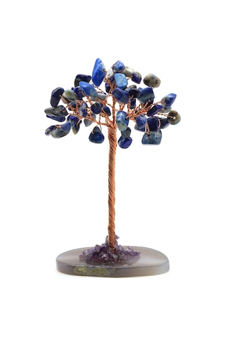 Lapis Lazuli Doğal Taş Tel Sarmalı Ağaç - Dt-3331