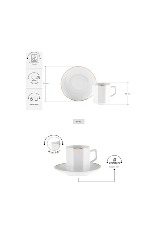 Karaca  Vezir 6 Kişilik Kahve Fincan Takımı 80 ml