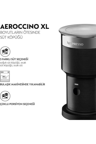 Aeroccino XL 500 W Süt Köpürtücü Siyah