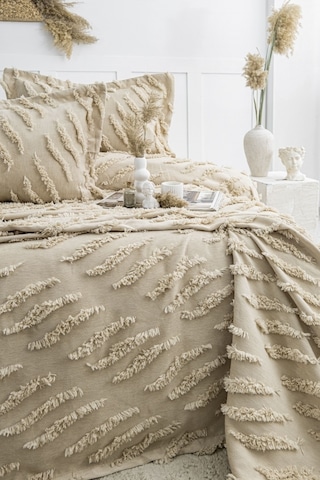 Sofia 3 Parça Çift Kişilik Pike Takımı Cappuccıno 240 X 260 Cm Bej