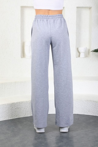 Kallima Gri Mevsimlik Salaş Rahat Bol Paça Kadın Eşofman Altı Gri