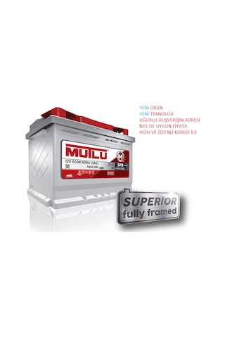 12 Volt 60 Ah Amper 600A (Sae) Mutlu Akü Yeni Ürün Daha Uzun Ömür / 147886685