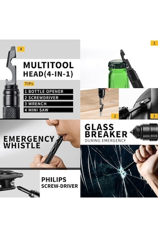 Novahub Çok Amaçlı Taktik Kalem: Pusula & Acil Durum Düdüğü, Maceralarınızda Güvende Kalın Çok Renkli Çok Renkli