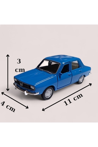 Nostaljik Metal Çek Bırak Mavi Araba Renault 12 Kapılar Açılır Diğer