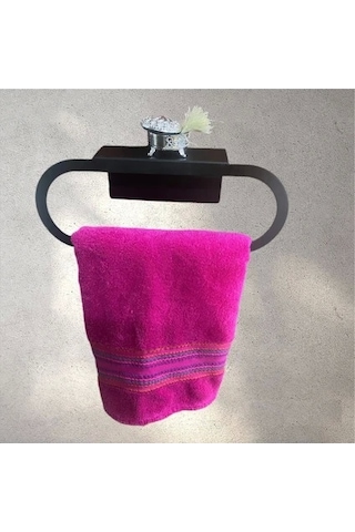 Lazer Kendinden Yapışkanlı Ve Vidalı Oval Havluluk Mat Siyah Çok Renkli