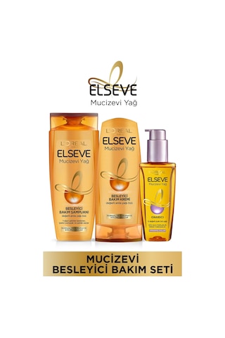 Elseve Mucizevi Yağ Bakım Şampuan 450 ML + Saç Kremi 360 ML + Onarıcı Yağ 100 ML