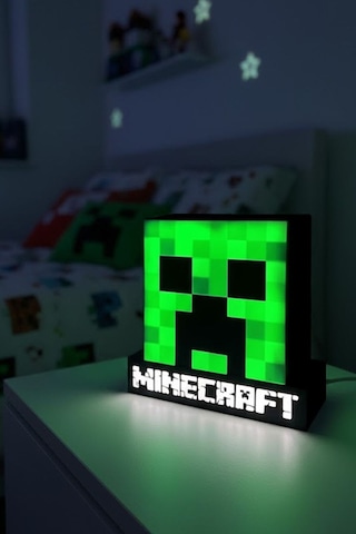 Minecraft Creeper Tasarımlı Dekoratif Aydınlatma Gece Lambası Çok Renkli