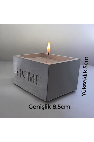 Taş Tozu 2 Li Kare Mumluk Mum Çok Renkli