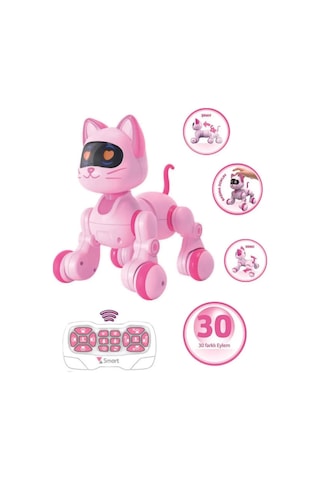 Uzaktan Kumandalı 30 Fonksiyon Akıllı Interaktif Öğretici Robot Oyuncak Kedi Kedi