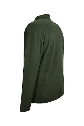 Erkek Büyük Beden Dik Yakalı Fermuarlı 122 Kg-172 Kg Arası İçin Uygun Bedenli Polar Sweat Mont Haki Yeşil