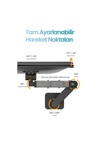 24-57" Armada Ultrawide Ekran Monitör Kolu 30 Kg Kapasiteli Vesa Uyumlu Tam Hareketli Monitör Standı