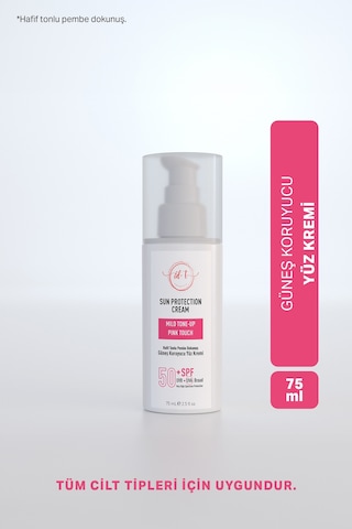 id-T Pink Touch Uvb+Uva Broad Hafif Tonlu Pembe Dokunuş Su Bazlı Güneş Koruyucu Yüz Kremi SPF50+ 75 ML