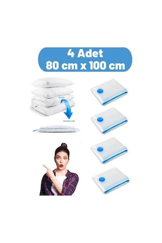Vakum Poşet Hurç Xxlarge 80 110 4 Adet Şeffaf