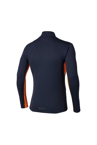 Tech Thermal Charge Yarım Fermuarlı Uzun Kollu Erkek Tişört Lacivert / Turuncu Çok Renkli