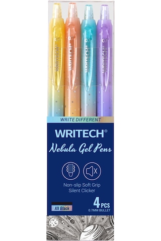 Wrıtech W-0163 Soft Grıp Nebula Sarı/mavi Gövde Mavi Jel Kalem - 12'li Kutu Ahşap