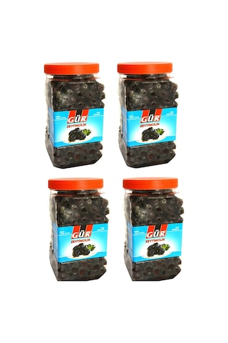Gür Doğal Yağlı Salamura Siyah Zeytin Pet 4 x 1 KG