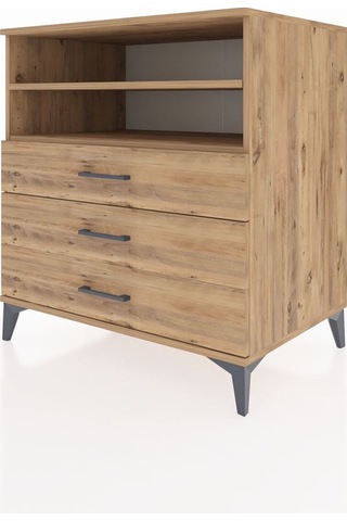 Kronos Şifonyer 2 Raflı 3 Çekmeceli 88x59x96 Çam-çam Çam