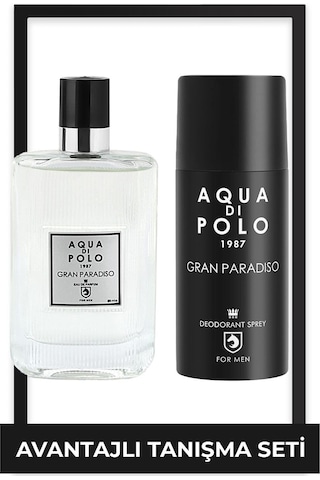 Aqua Di Polo 1987 Gran Paradiso Erkek Parfüm EDP 50 ML + Gran Paradiso Erkek Sprey Deodorant 150 ML