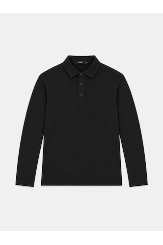 Xint Siyah Modal Dokulu Slim Fit Uzun Kollu Tişört 502280