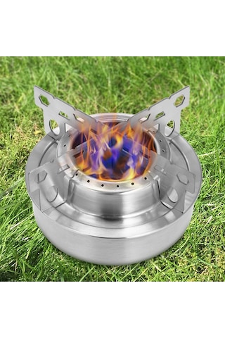 Xiyyadms Outdoor Kamp Fincanı Seti - Ultra Hafif Paslanmaz Çelik Alkol Ocağı + Ayaklı Rak, Piknik Ve Yürüyüş İçin Taşınabilir Gümüş