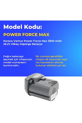 Karaca Vantuz Power Force Max 3500 Mah 25.2v Dikey Süpürge Batarya