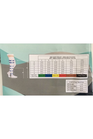 Emboli Çorabı Beyaz Standart L Açık Diz Üstü