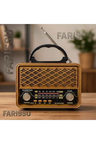 Everton Rt-735 Retro Tasarım Güneş Enerjili Bluetooth Usb/tf Mp3 Fm/am/sw Radyo