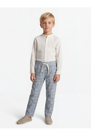 Zekids Erkek Çocuk Tasarım Pantolon-17182 Mavi