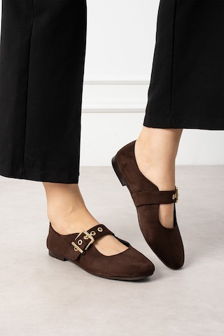 Wolk Shoes Mono Kadın Babet Süet Kahverengi Süet