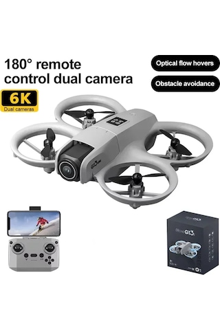 2025 Yeni Led Mini Rc Led Işıkları Ile Donatılmış Drone Hd Çift Kamera 360-degree 6k-grey-dc