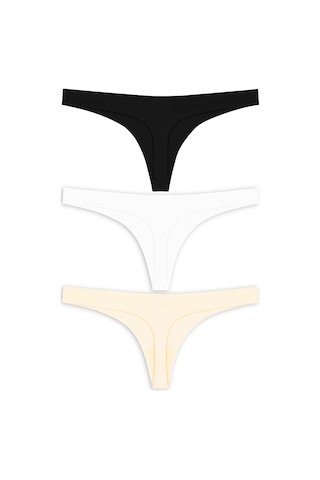 Cottonhill Basic Lazer Kesim Tanga Külot 3'lü Paket - 1 Renkli2 Çok Renkli