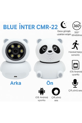 Cmr- 22 Panda Güvenlik Kamerası 360 Dönüş, Gece Görüşü, Hareket Takipli, Çift Yönlü Ses